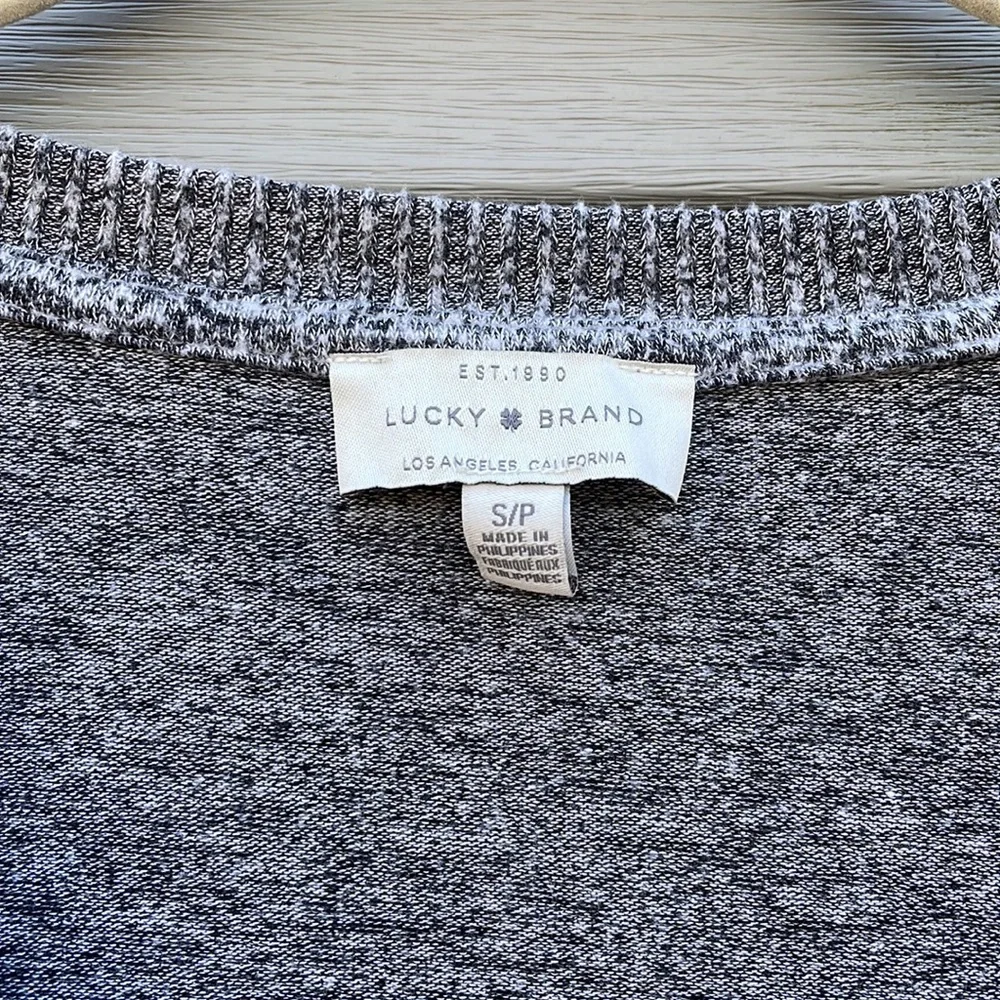 Lucky Brand Heather Gray Fleece Top